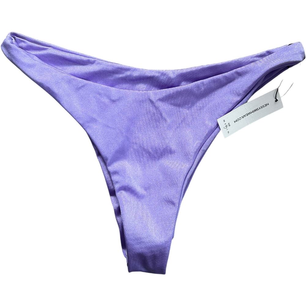 NWT Nessy Swimwear Josie High Cut lLavender Bikini Bottom Size Medium MSRP $70